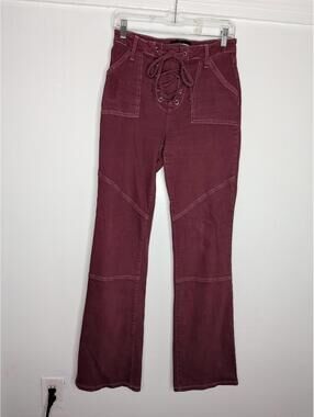 Fashion Nova Bordeaux Stretch Denim Jeans Size 7